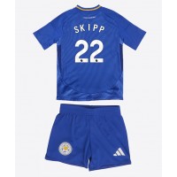 Fotballdrakt Barn Leicester City Oliver Skipp #22 Hjemmedraktsett 2024-25 Kortermet (+ Korte bukser)